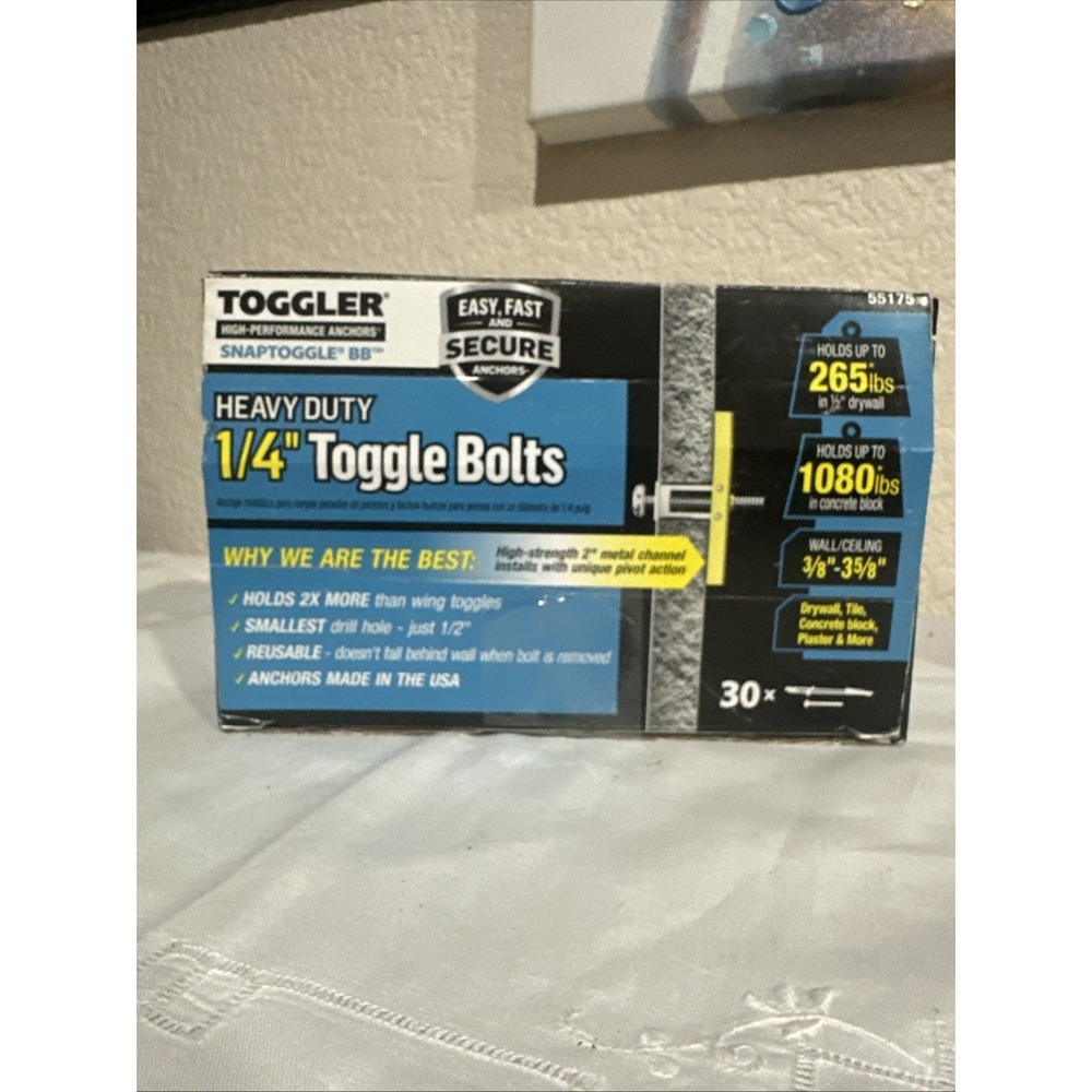 Toggler Heavy Duty 1/4" Toggle Bolts 55175 (30)